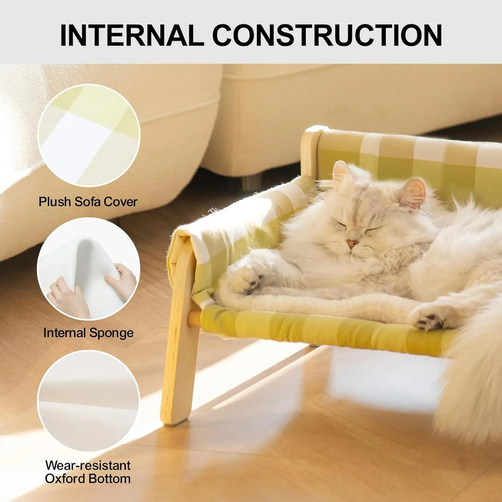 Wooden Cat Sofa Bed with Canvas Seat