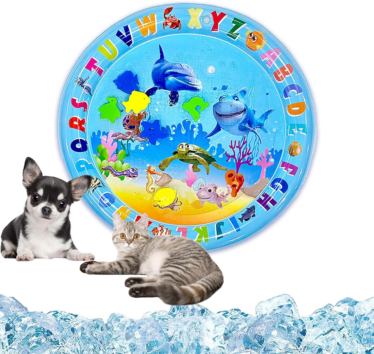 Water-Filled Sensory Play Mat for Cats – 26 to 42 in