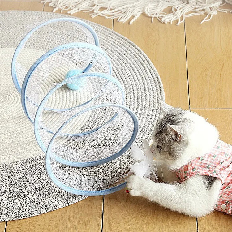 Spiral Cat Track Toy with Ball and Feather – Single or Multi-Pack