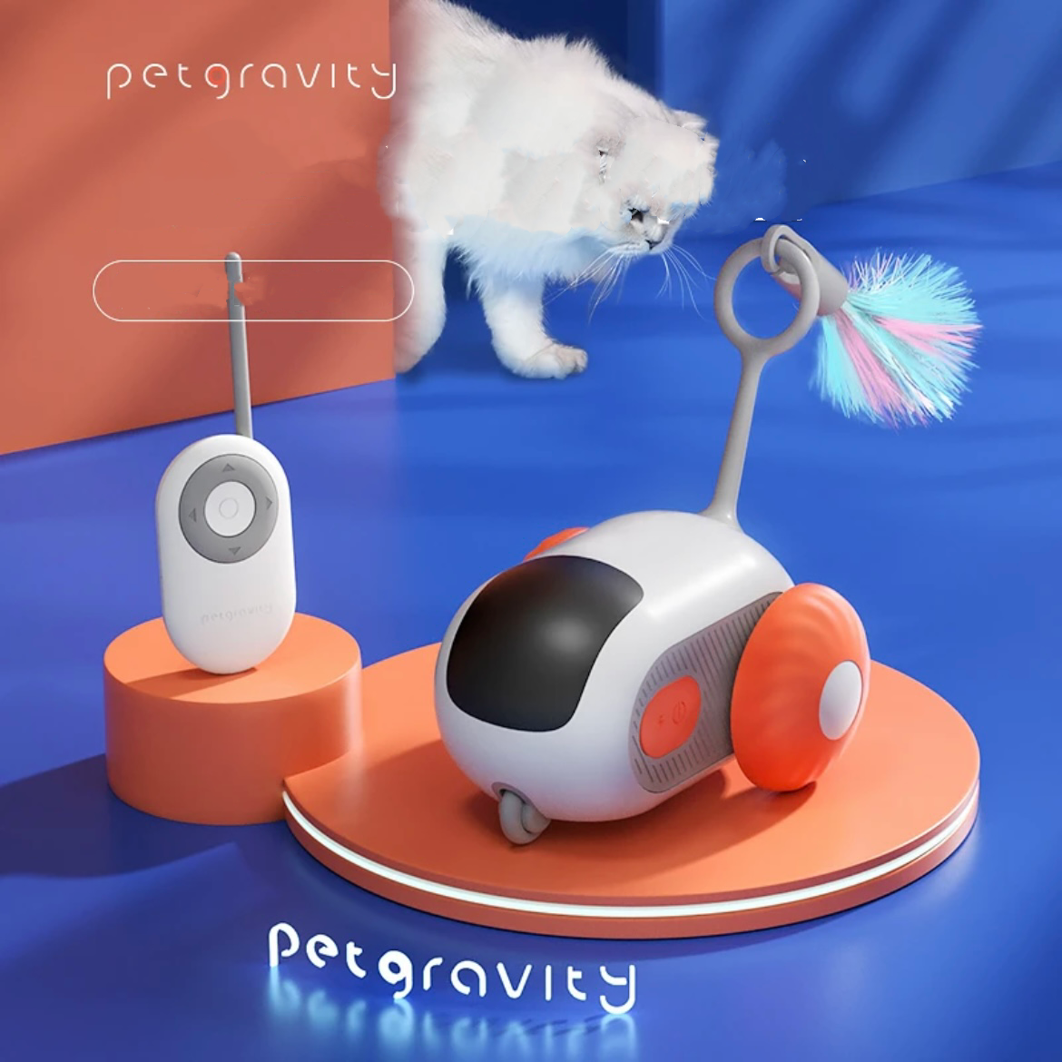 Remote Control Cat Chase Car with Teaser Tail