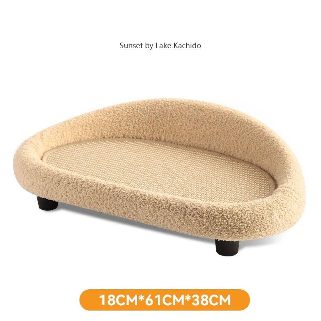 Linen Cat Scratcher Couch with Non-Slip Base