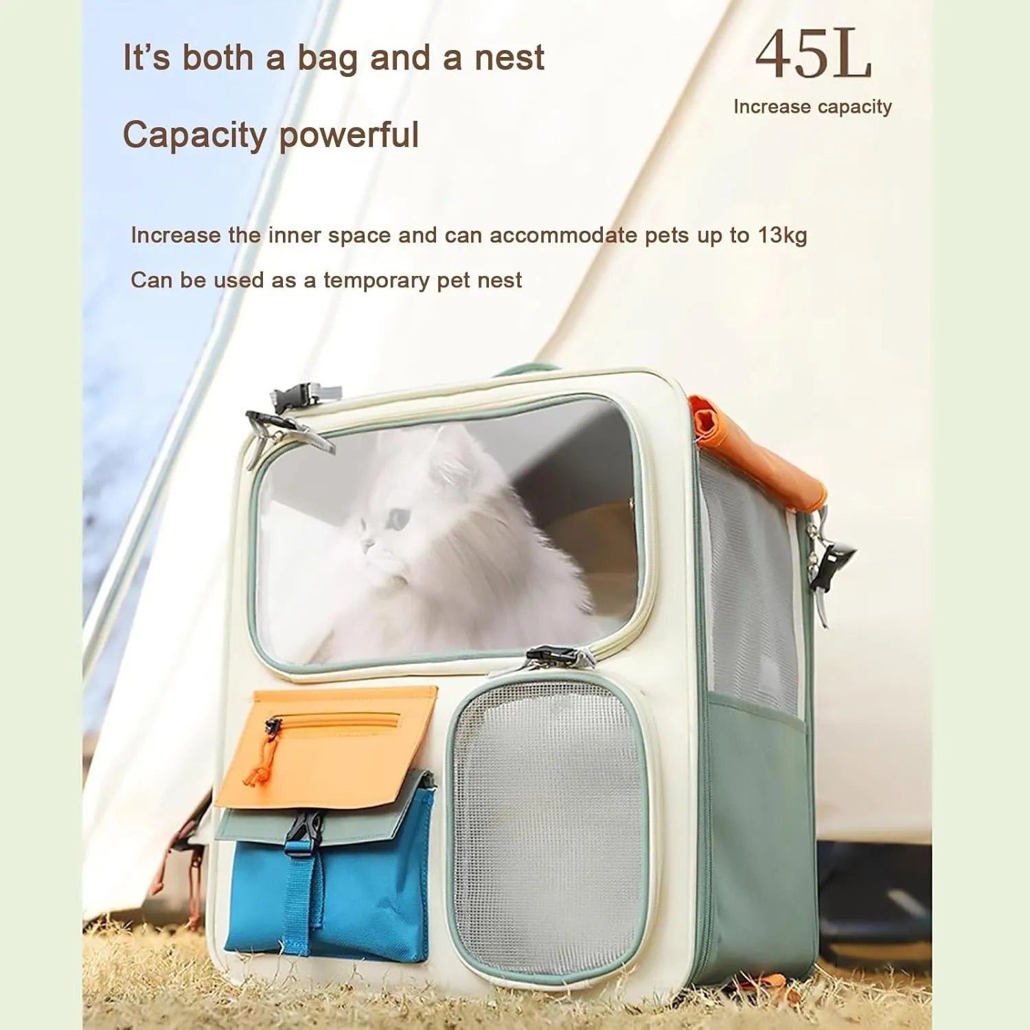 Collapsible Rolling Pet Carrier with Detachable Trolley