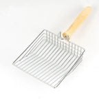 Large Wire Cat Litter Scoop with Wooden Handle – Color & Bag Options