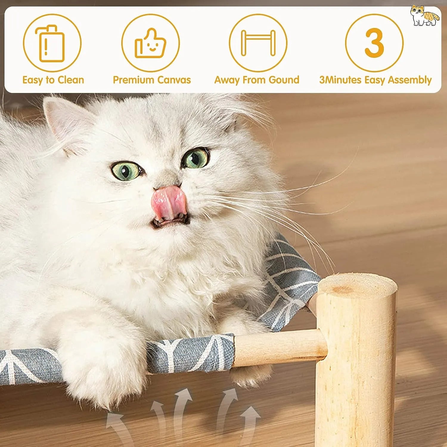 Elevated Hammock Bed for Cats & Small Dogs