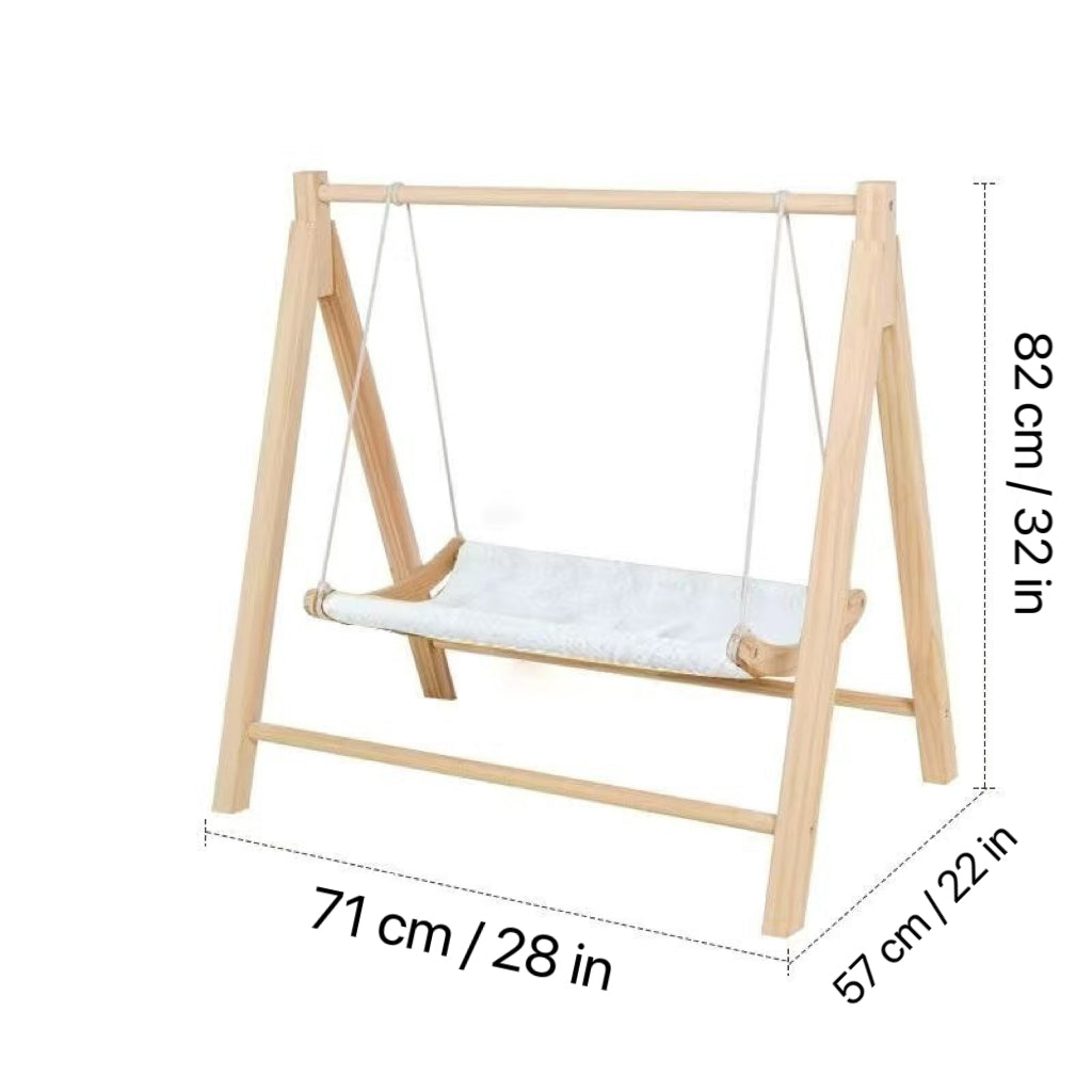 Wooden Hanging Hammock Bed for Cats & Small Pets