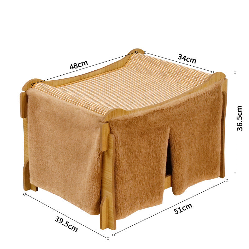 2-Tier Cat Hammock Bed with Optional Door Curtain