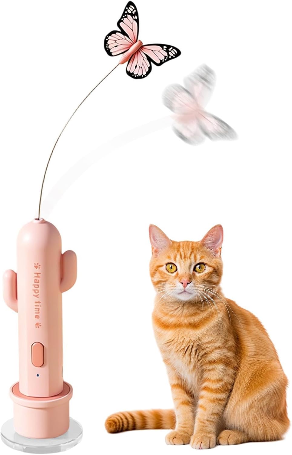 Automatic Butterfly Cat Teaser Toy – Cactus Base