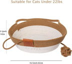 Handwoven Cotton Rope Cat Basket Bed with Teaser – 10 Designs