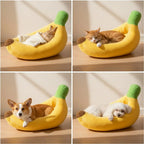 Banana-Shaped Washable Pet Bed for Cats & Dogs