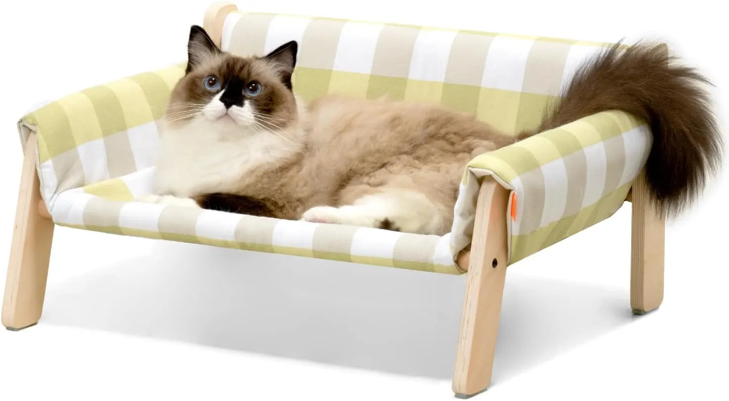 Wooden Cat Sofa Bed with Canvas Seat