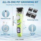 Rechargeable Pet Grooming Trimmer Kit with 4 Guide Combs