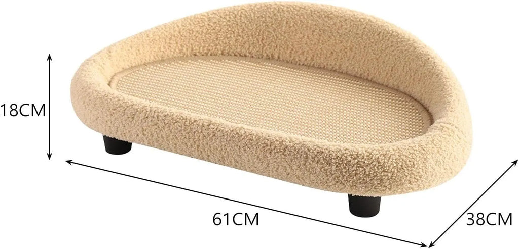 Linen Cat Scratcher Couch with Non-Slip Base