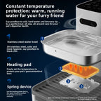 Heated Automatic Pet Water Dispenser with Stainless Steel Bowl