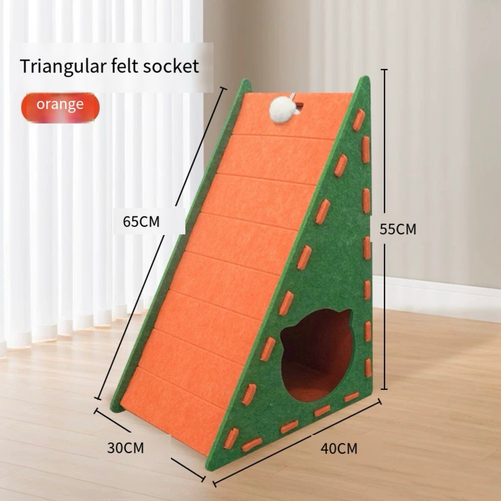 A-Frame Cat Scratcher House with Ramp – Multiple Styles