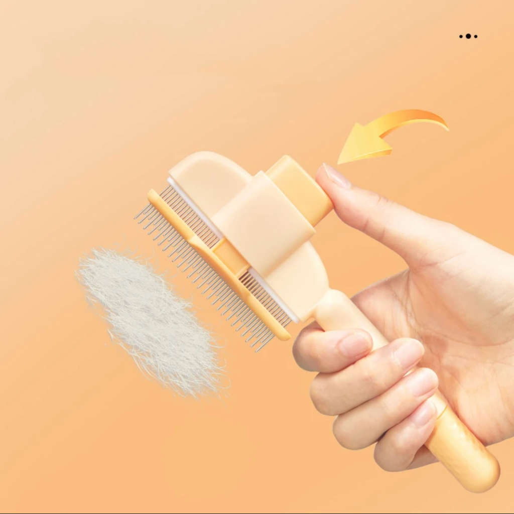 Self-Cleaning Fine-Pin Pet Grooming Brush – Single or 2-Piece Set