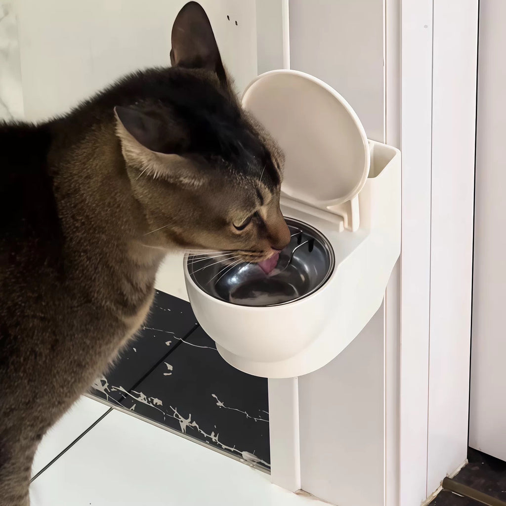 Novelty Toilet-Shaped Cat Water Bowl – 3 Colors