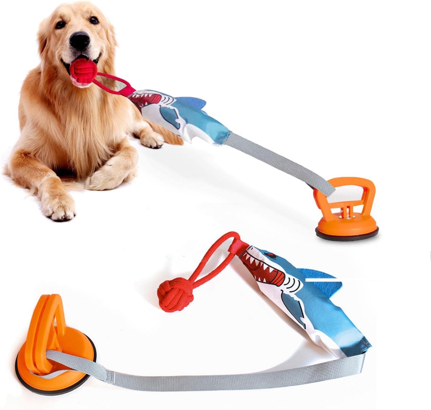 Dog Rope Tug Toy with Suction Cup or Handheld Grip