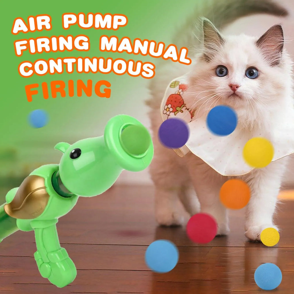 Foam Ball Launcher Set for Interactive Cat Play