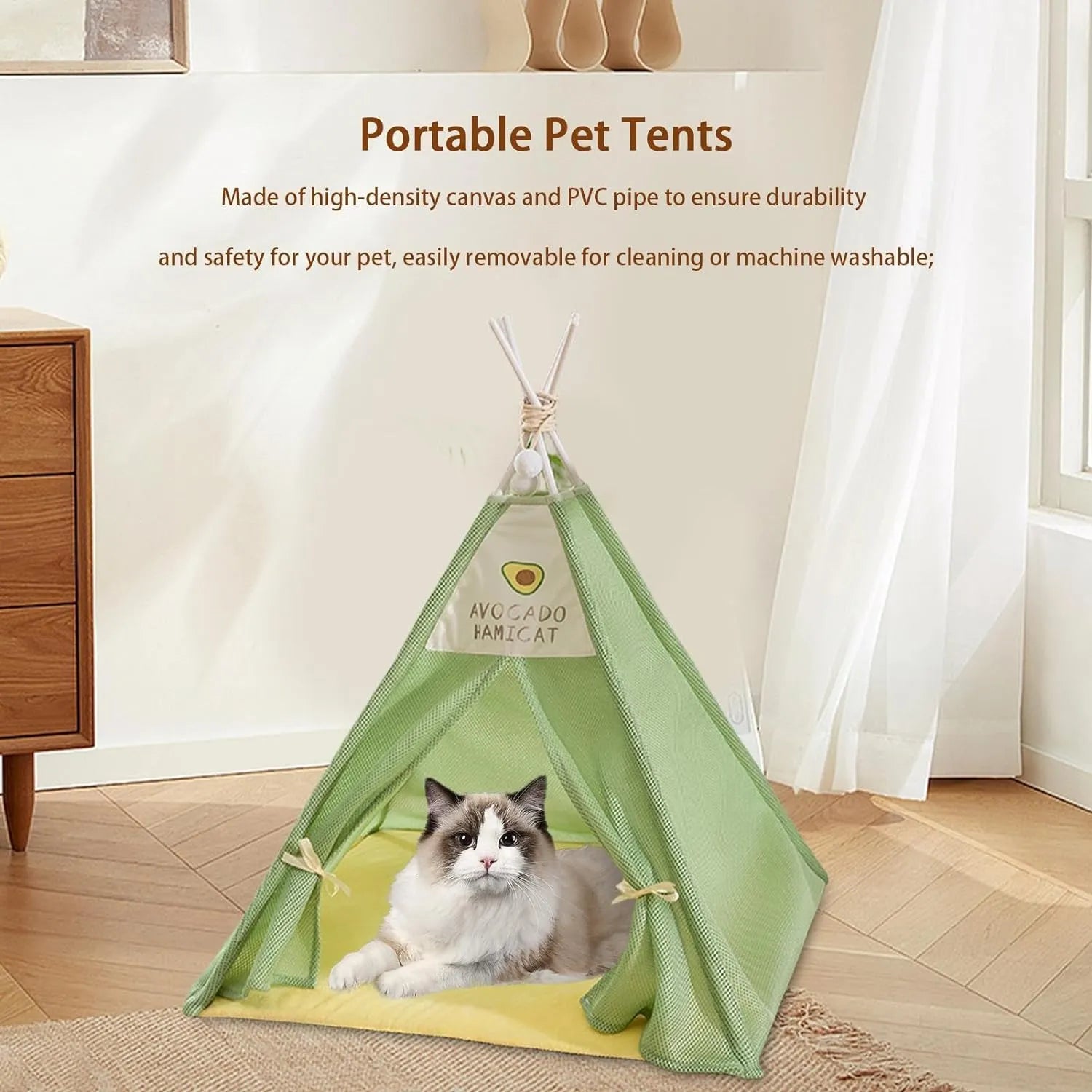 Portable Tent-Style Cat House Bed for Pets up to 5kg