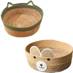 Handwoven Cotton Rope Cat Basket Bed with Teaser – 10 Designs