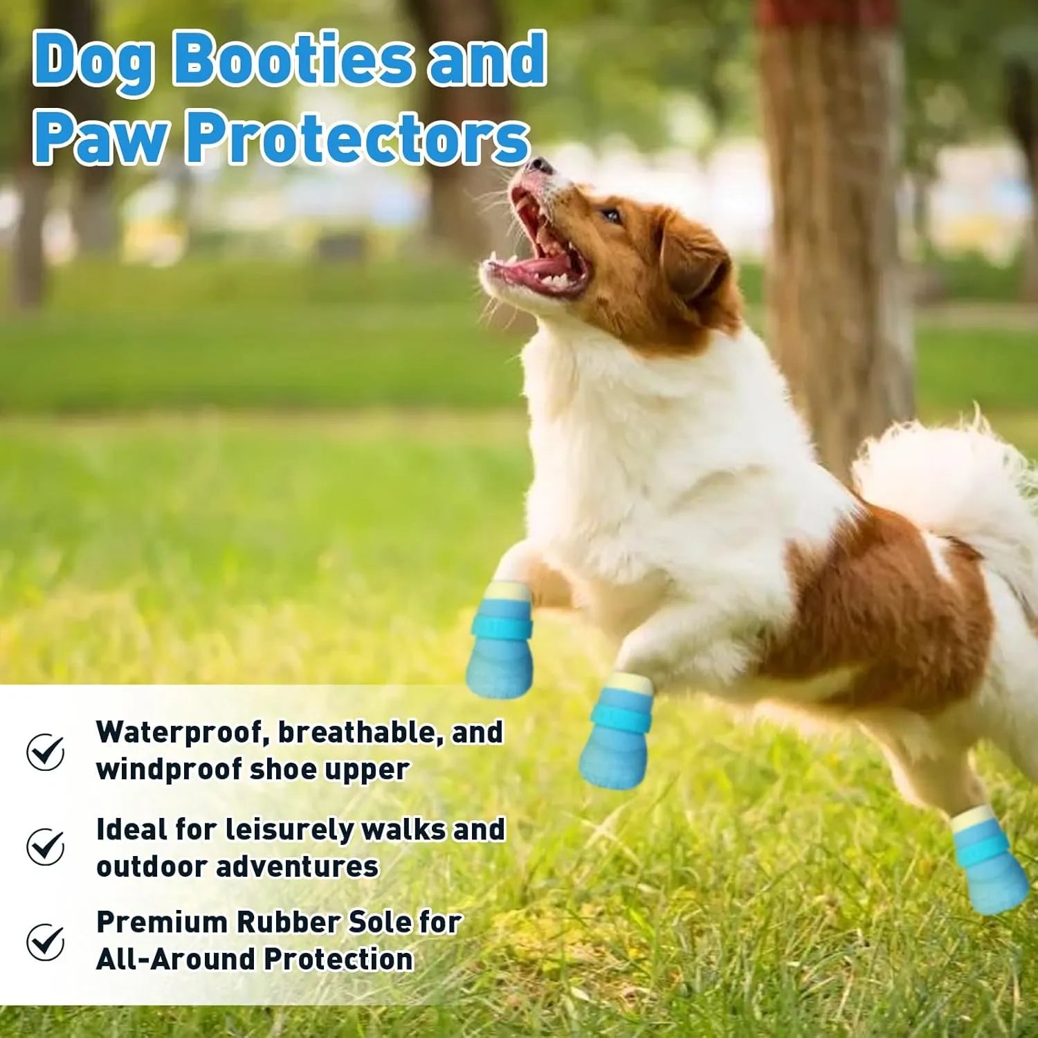 4-Piece Waterproof Anti-Slip Dog Booties & Paw Protectors