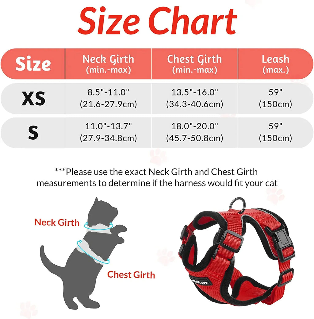 Adjustable Cat Harness Vest for Walking
