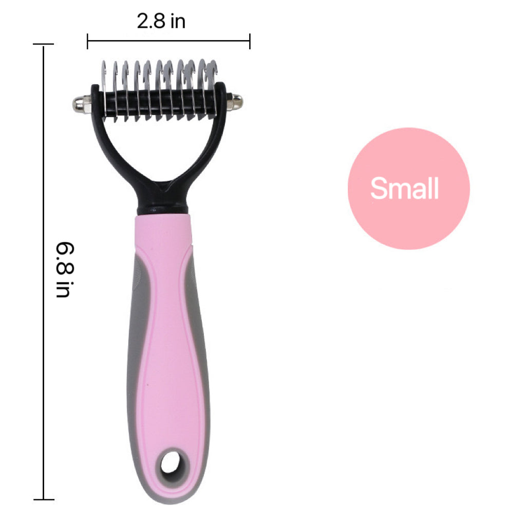 Double-Row Pet Dematting Rake – 2 Colors, 2 Sizes