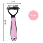 Double-Row Pet Dematting Rake – 2 Colors, 2 Sizes