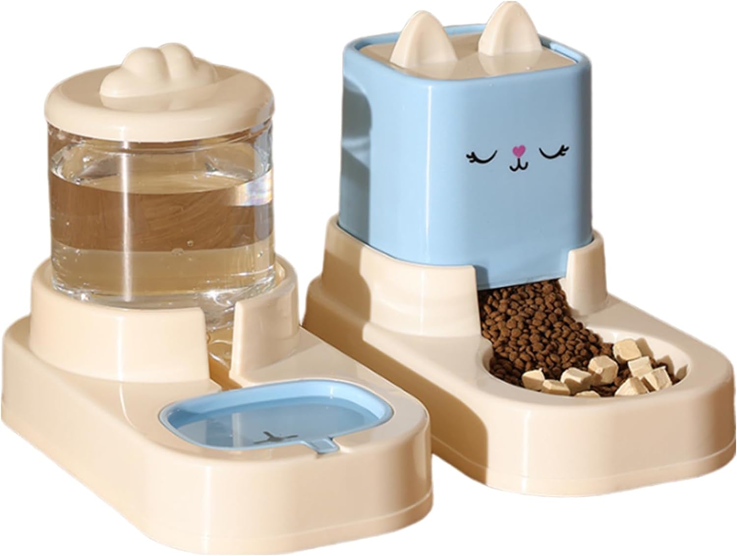 Large-Capacity Cat Food & Water Dispenser Set