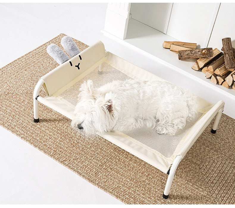 Elevated Pet Camp Bed – Grey or Yellow, 3 Sizes