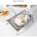 Elevated Pet Camp Bed – Grey or Yellow, 3 Sizes