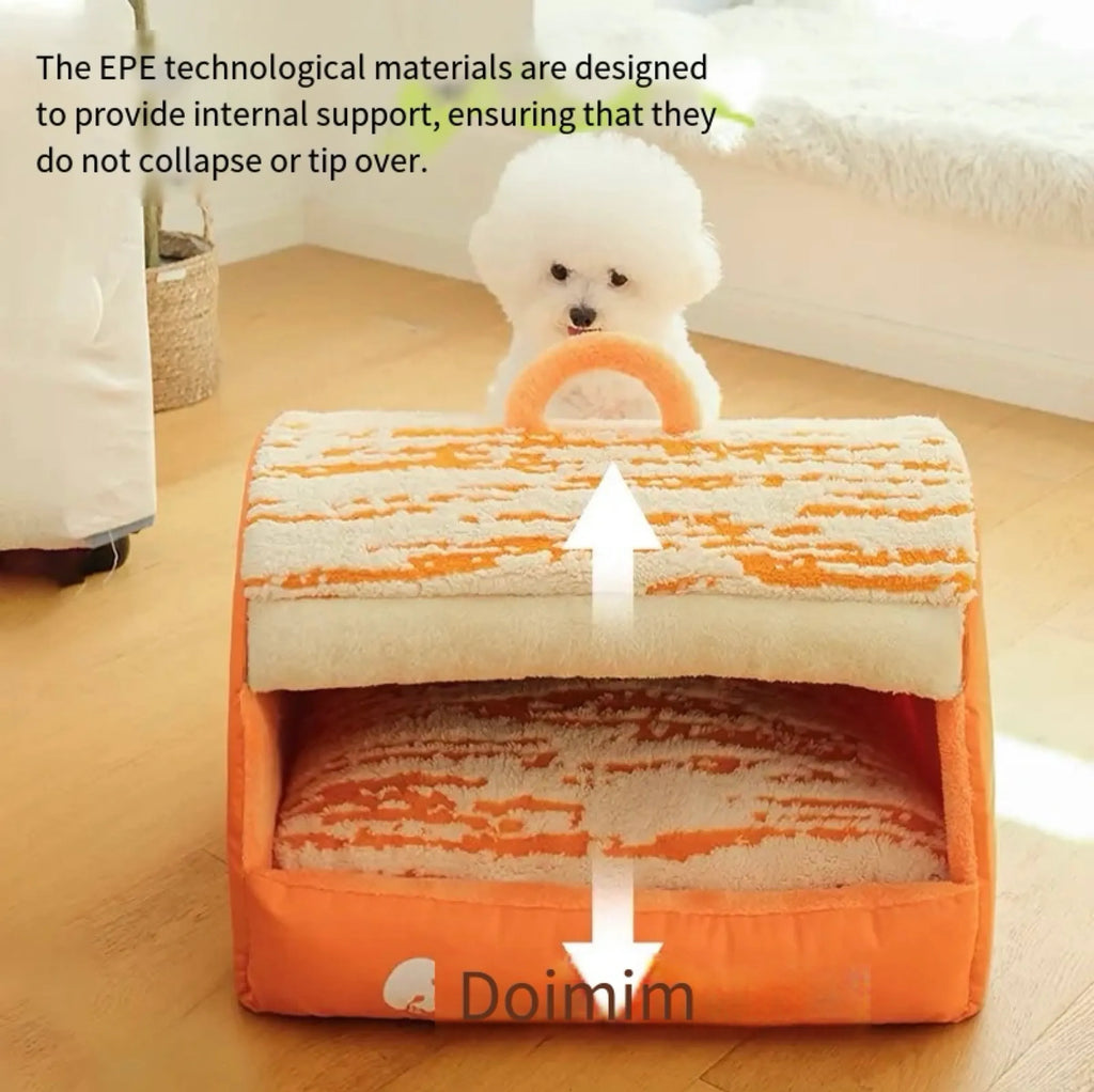 Cozy Pet House.Foldable Warm Kennel Dog/Cat Bed