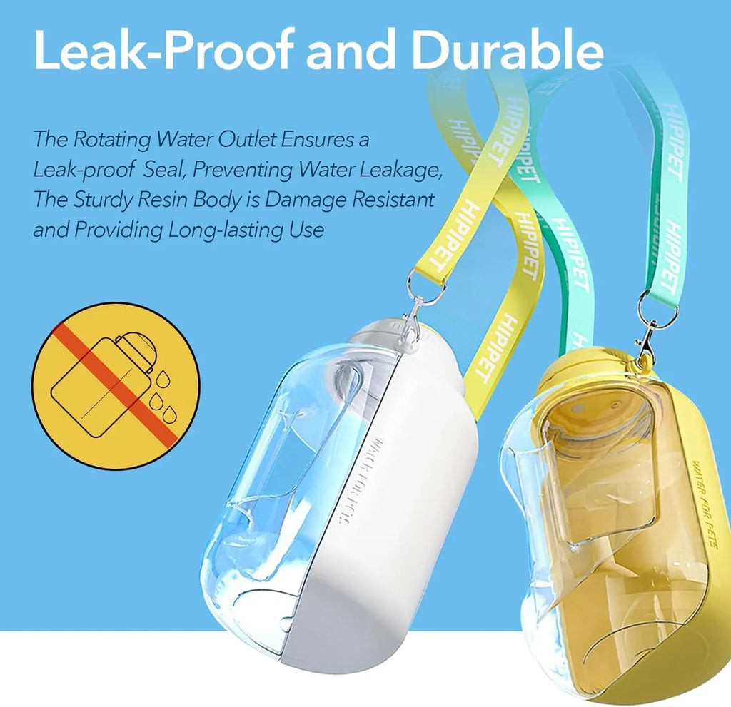 Large-Capacity Dog Travel Water Bottle with Drinking Bowl