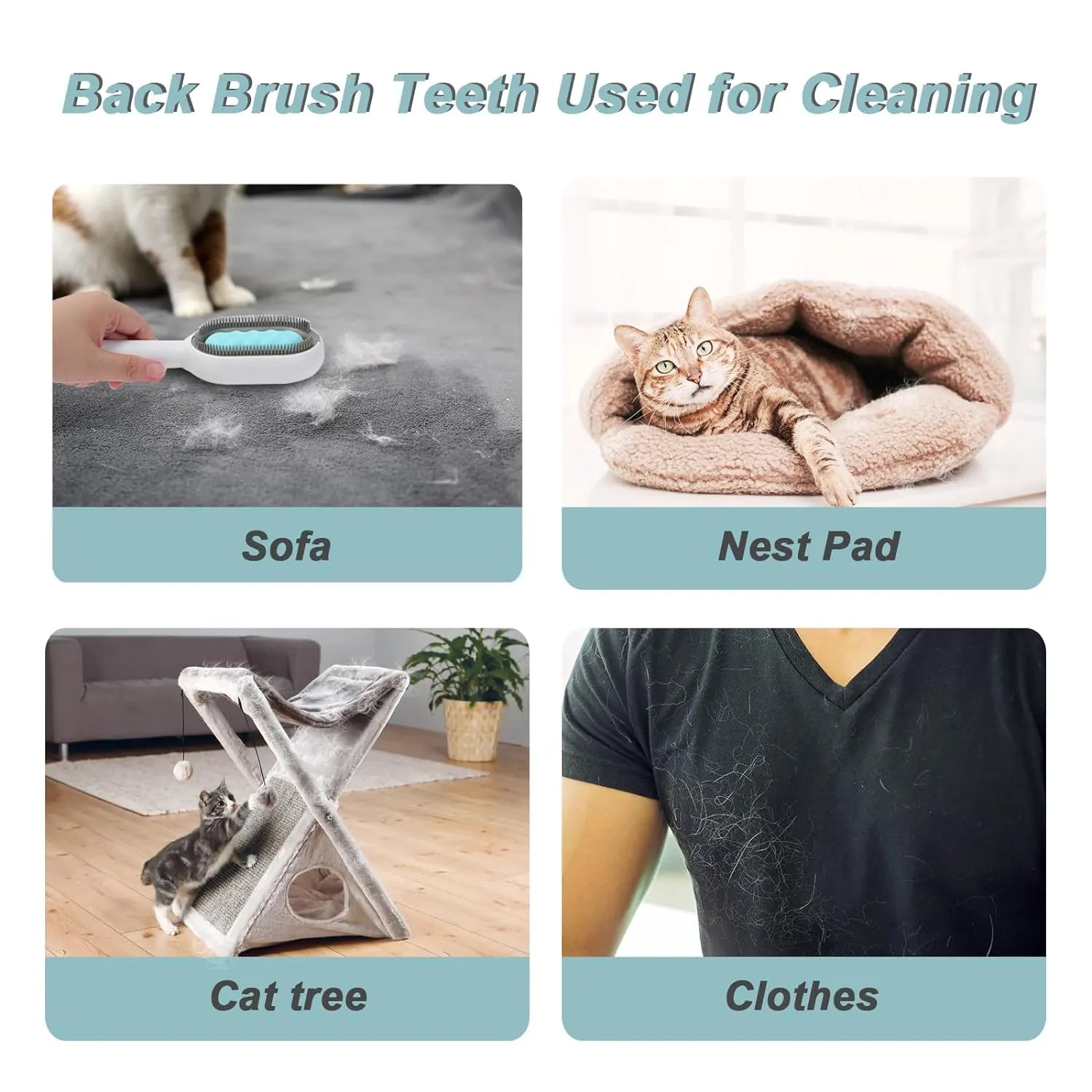 Pet Hair Removal Brush with Cleaning Wipes – 10 or 100 Pack
