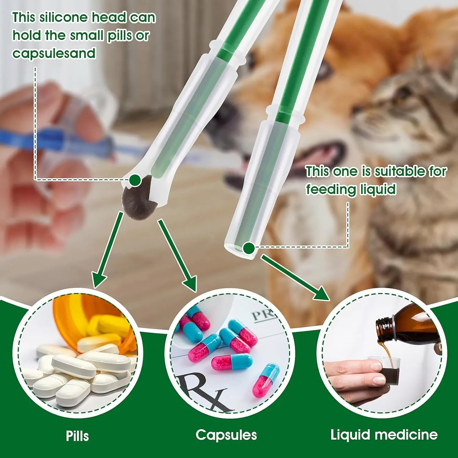 Pet Pill Dispenser Syringe for Cats, Dogs & Small Animals