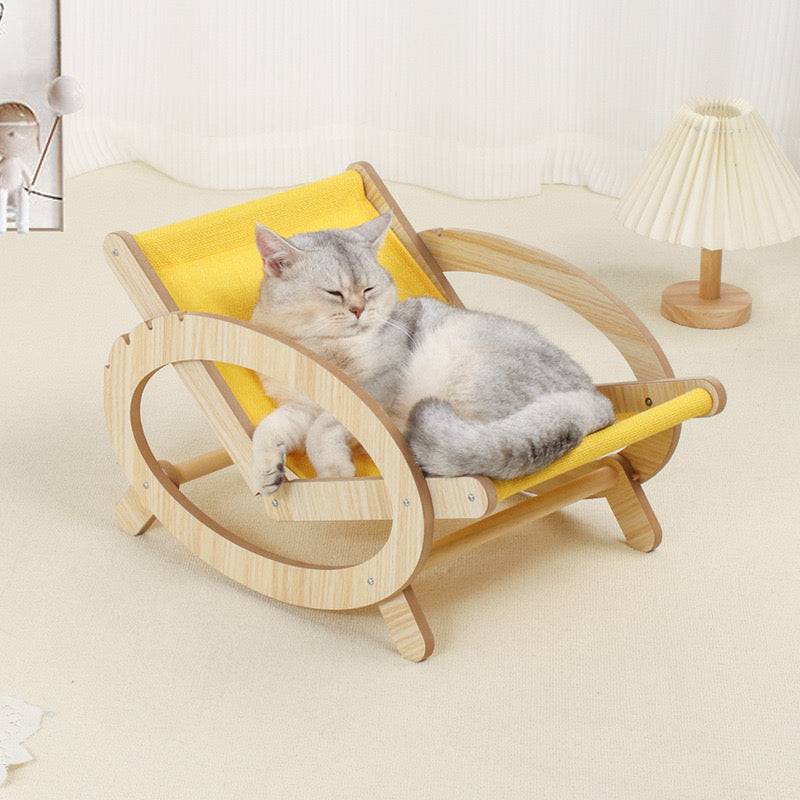 Adjustable Wooden Pet Hammock Lounge Chair