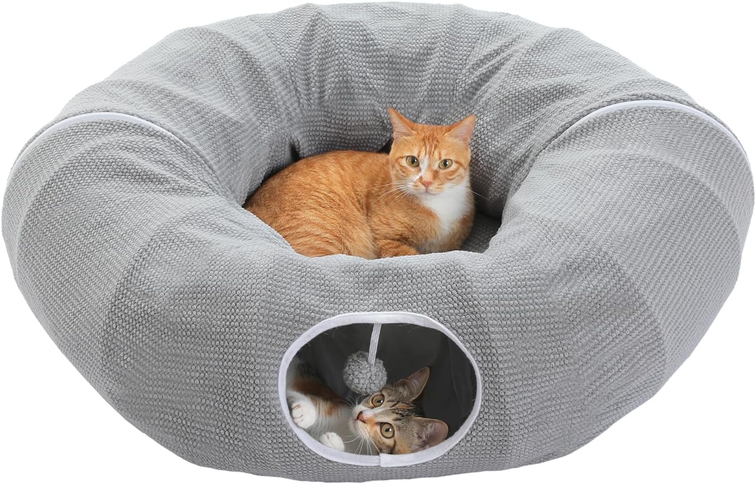 Washable Plush Donut Cat Tunnel Bed – 5 Designs
