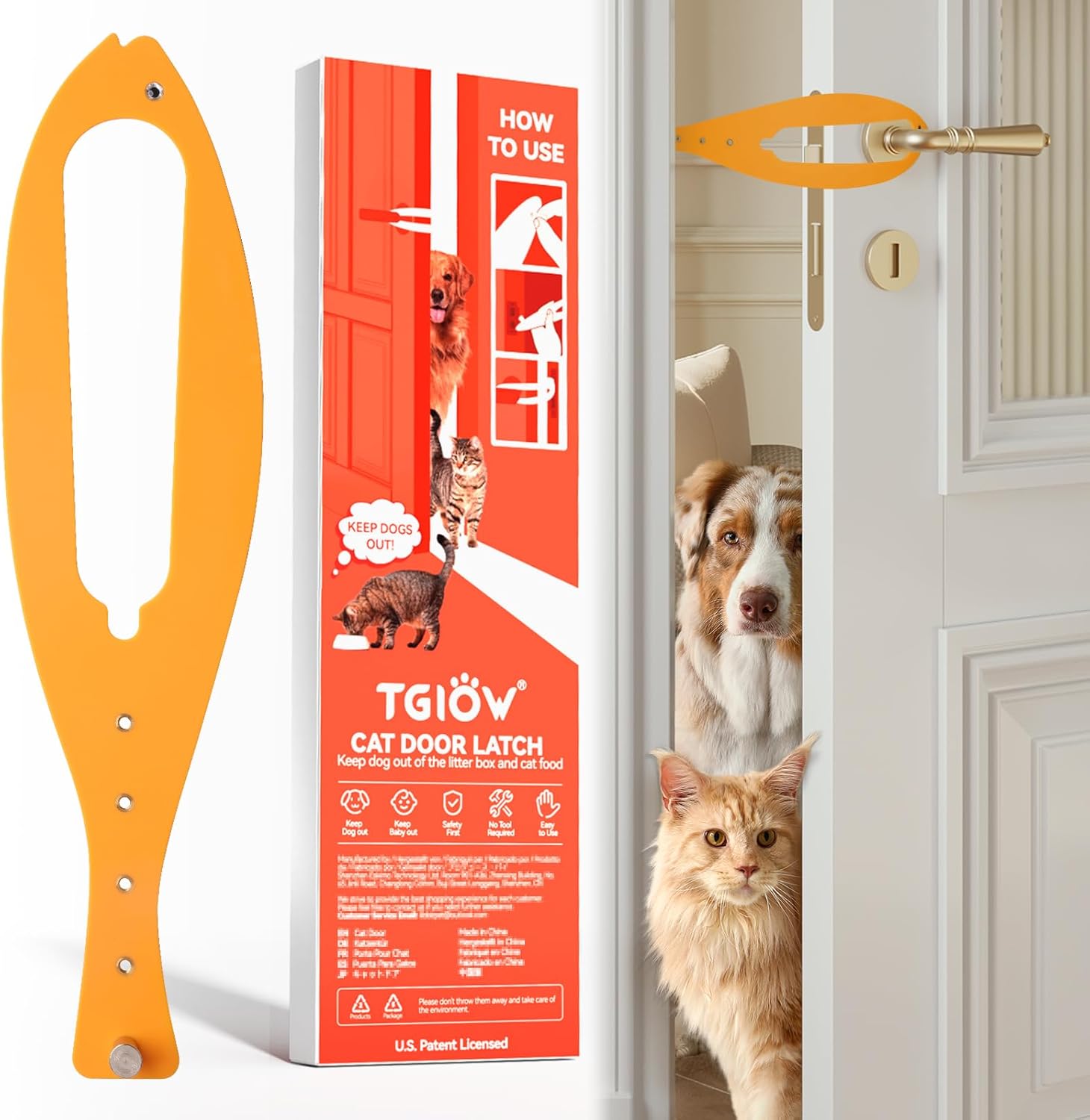 Adjustable Cat Door Latch in 1-, 2- & 4-Piece Sets