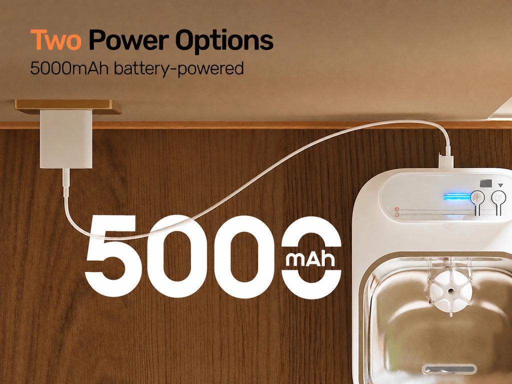 5000mAh battery power option