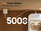 5000mAh battery power option