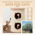 Two-Level Sisal Cat Scratcher Bed with Round Lounges