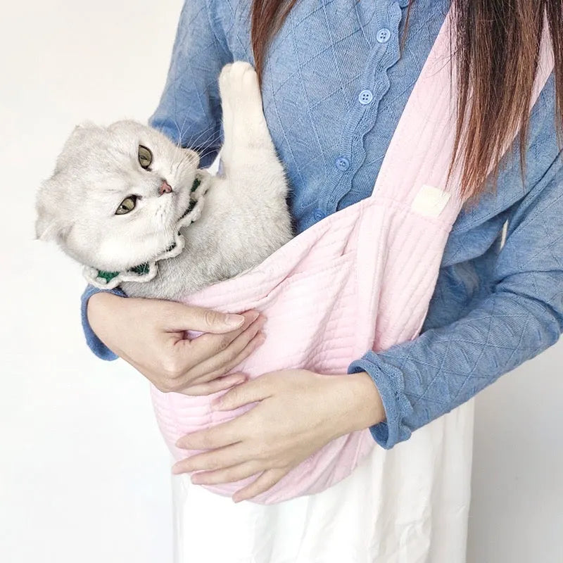 Quilted Pet Sling Carrier for Cats & Small Dogs – S to L