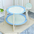 Double-Tier Wooden Cat Hammock with Woven Mats – 3 Colors