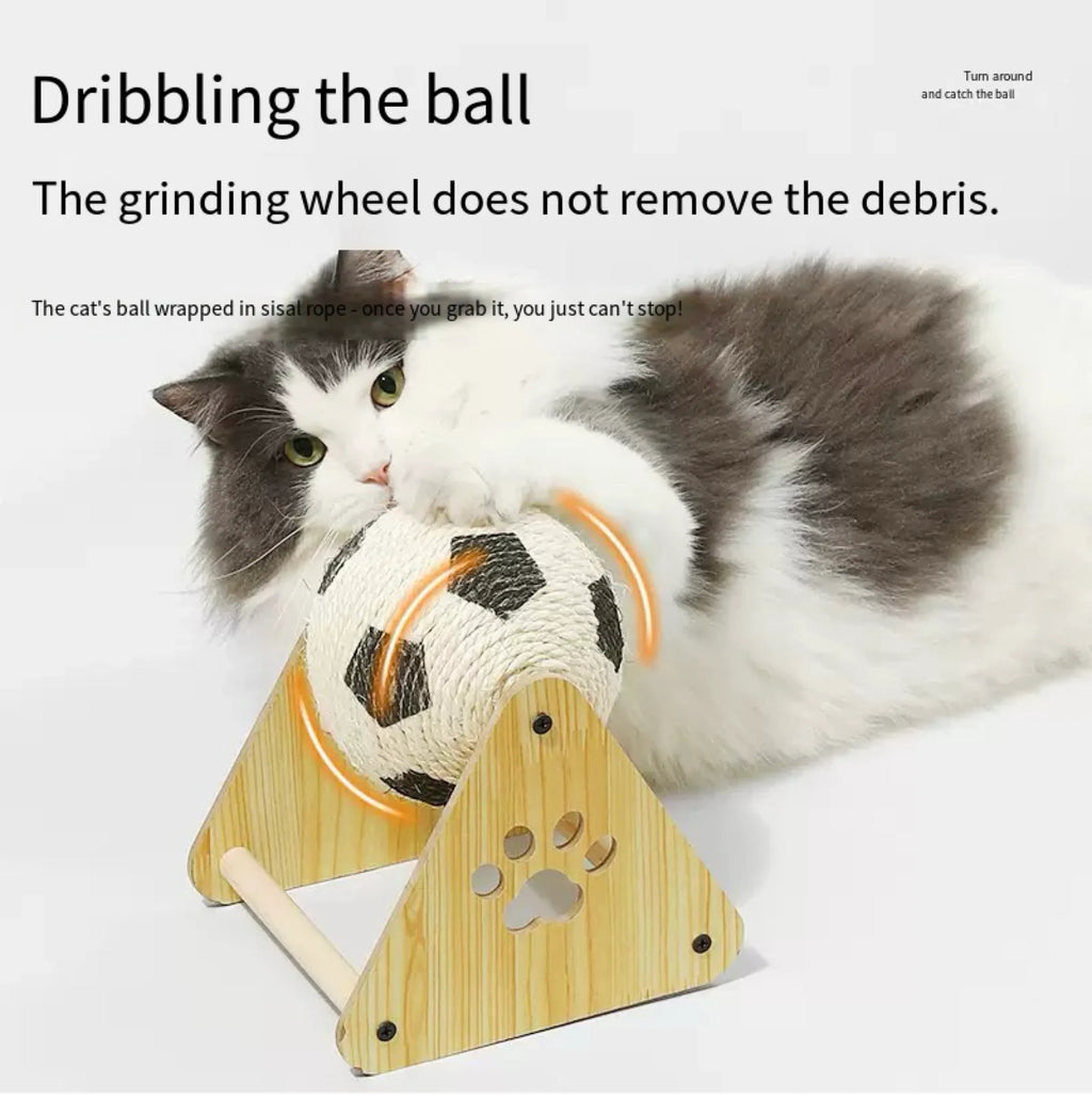 Sisal Cat Scratch Ball with Wooden Base