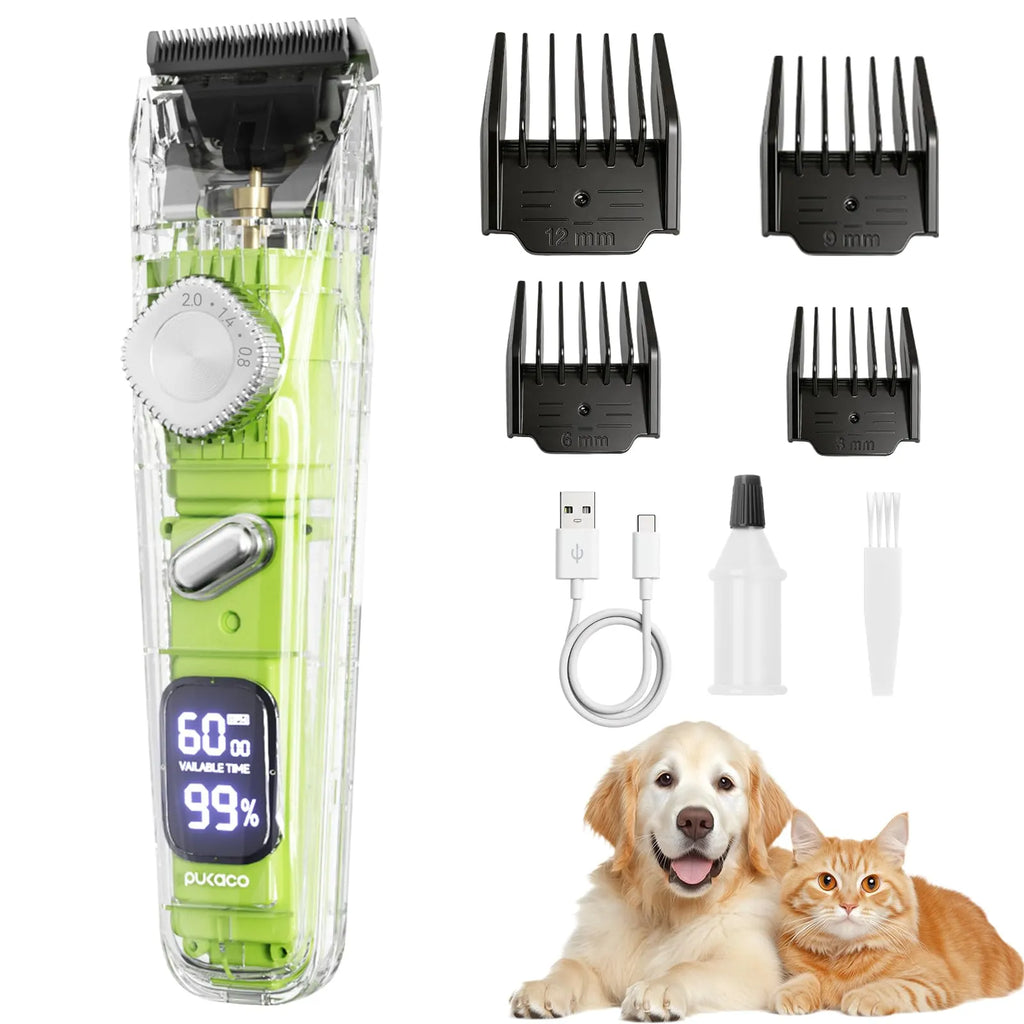 Rechargeable Pet Grooming Trimmer Kit with 4 Guide Combs