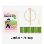Long-Handle Dog Waste Catcher with Drawstring Bags