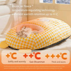 Semi-Enclosed Plush Cat Nest Bed – 2 Colors, 3 Sizes