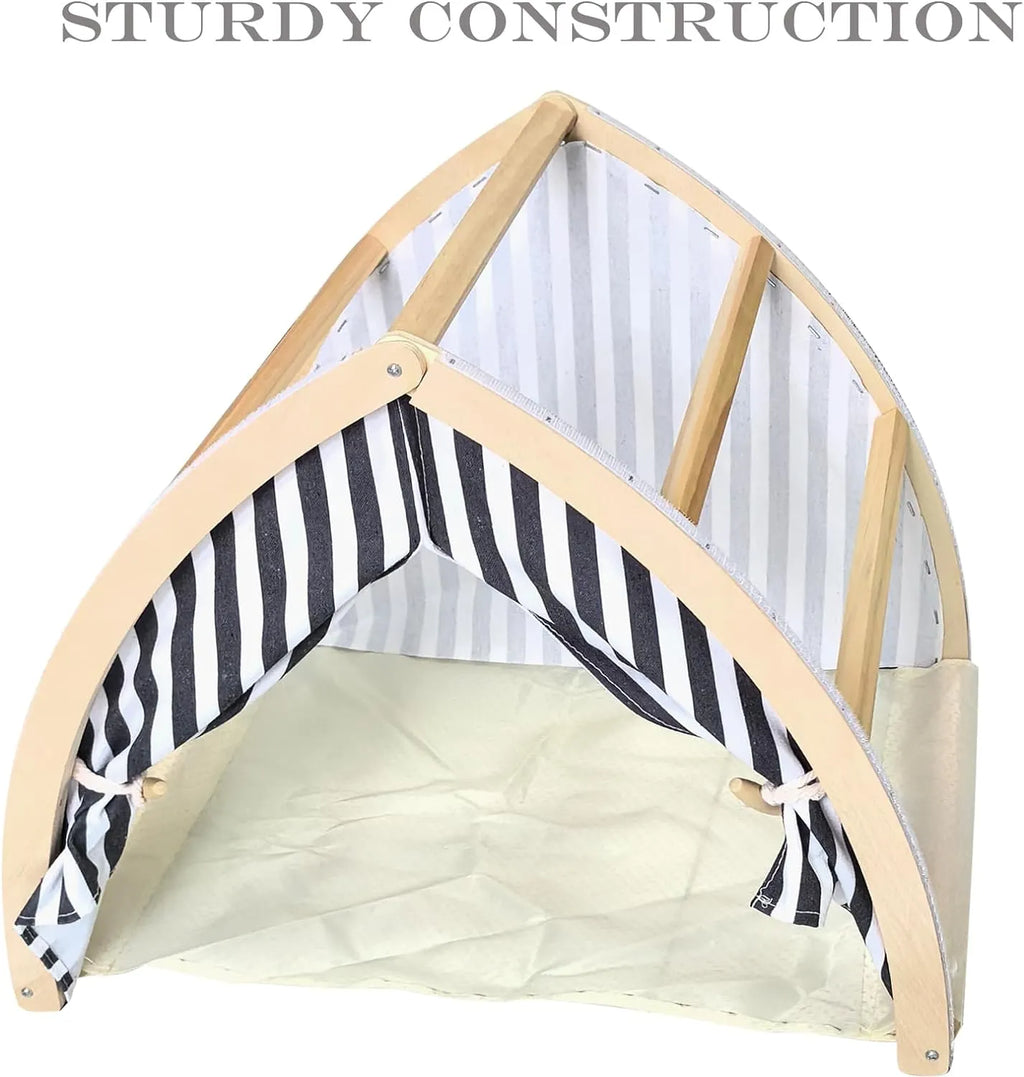 Tent-Shaped Cat House with Sisal Scratcher