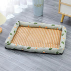 Rattan-Weave Pet Cooling Mat with Bolster – 5 Styles, 5 Sizes