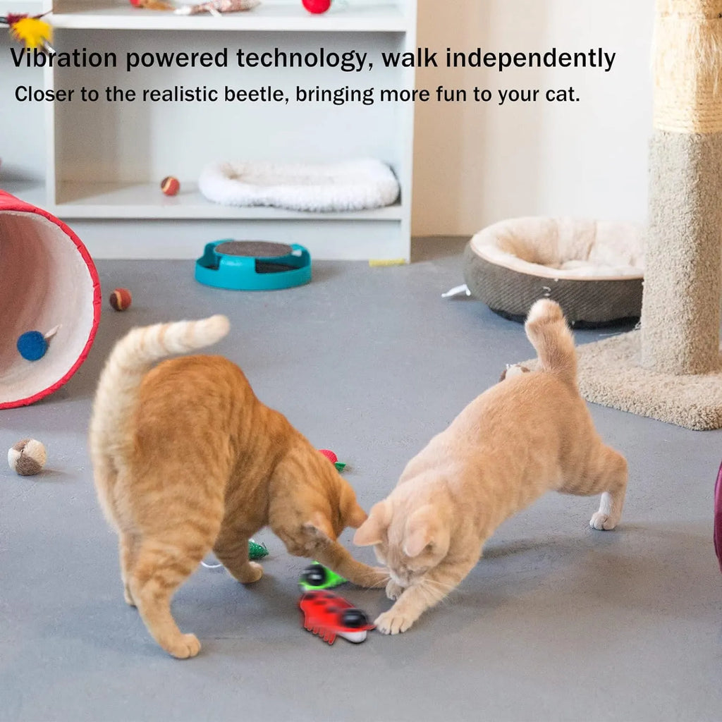 Electronic Crawling Bug Cat Toys – Random Colors, 2–6 Pack